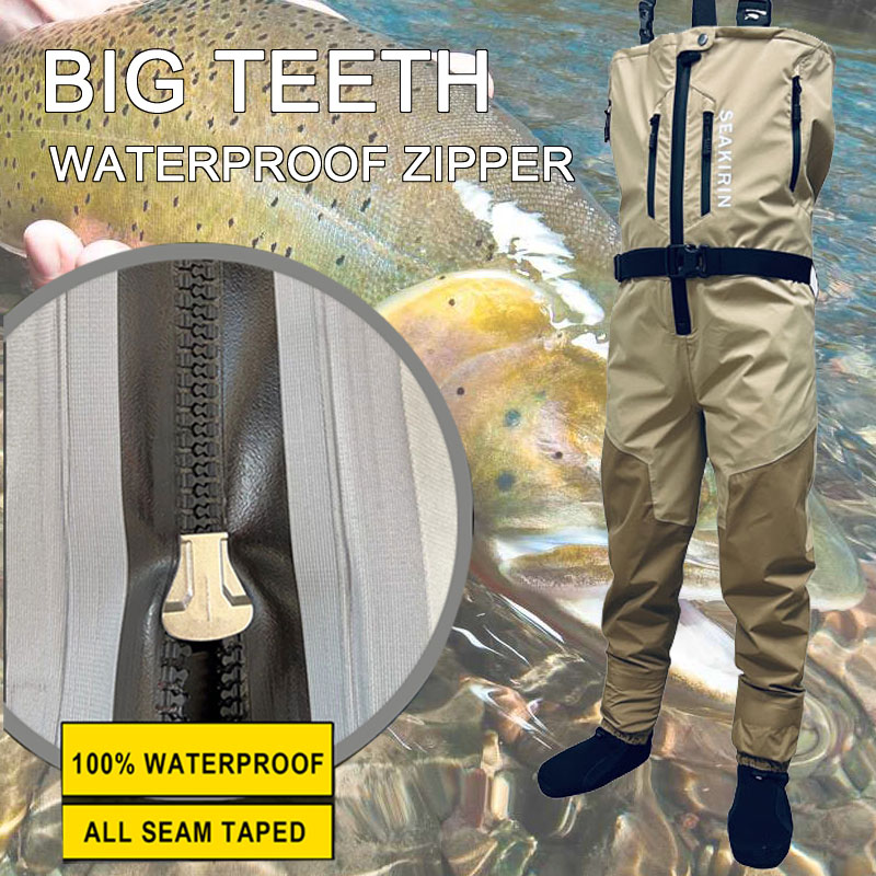 Fishing Waders - Zip-front Breathable Stout Chest Fishing Waders