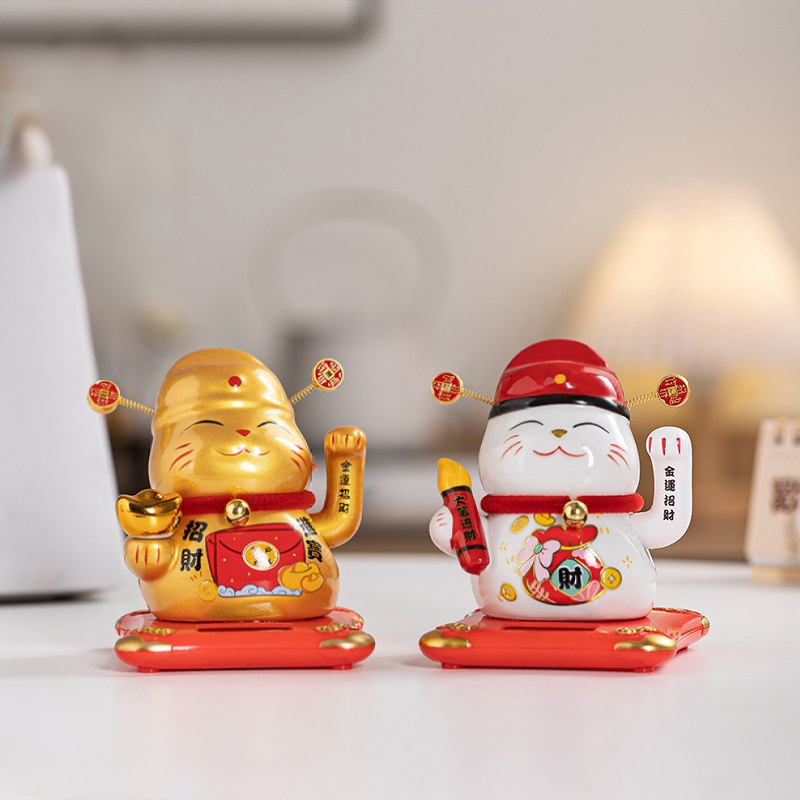 Solar Waving Lucky Cat Ceramic - đánh giá và giá Fishing Hat