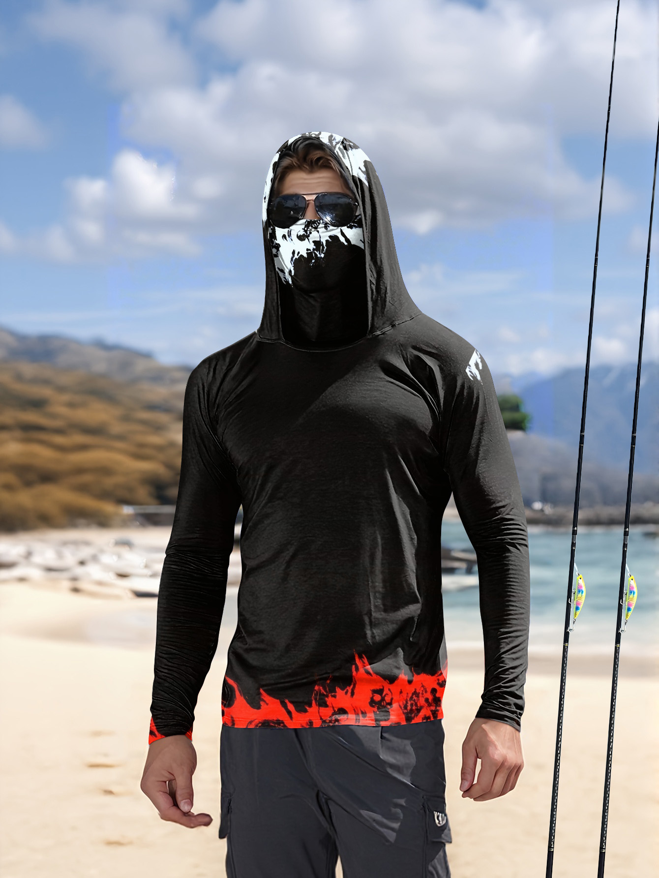 Men Hood Fishing Shirt long sl - đánh giá và giá Fishing Shirt Uv Protection