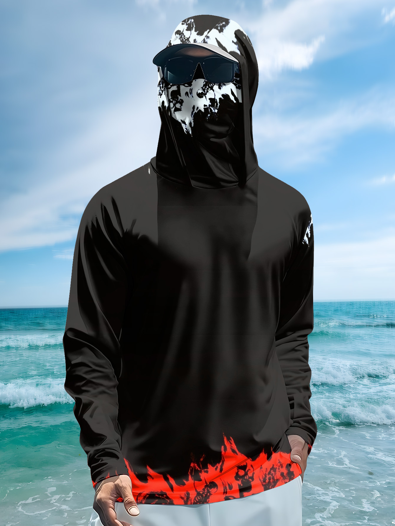 Men Hood Fishing Shirt long sl - đánh giá và giá Fishing Shirt Uv Protection