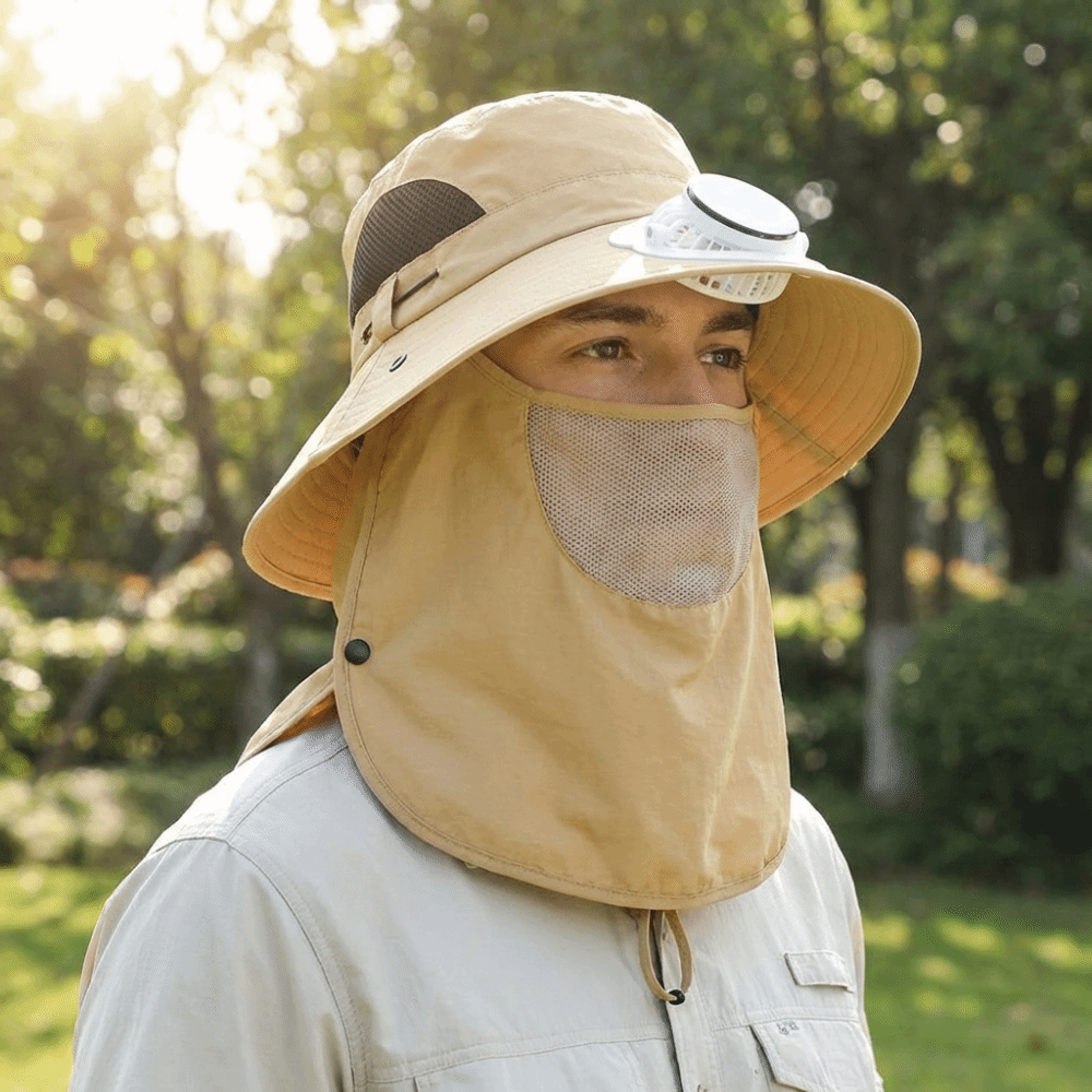 Portable Solar Rechargeable Fa - đánh giá và giá Fishing Hat